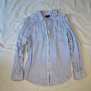 Tinsel Women's Blue and White Striped Blouse
